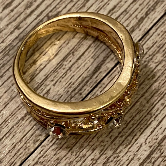 14kt Gold plated Zircon ring can be used as a wedding or cocktail ring. Yell… - Picture 7 of 7